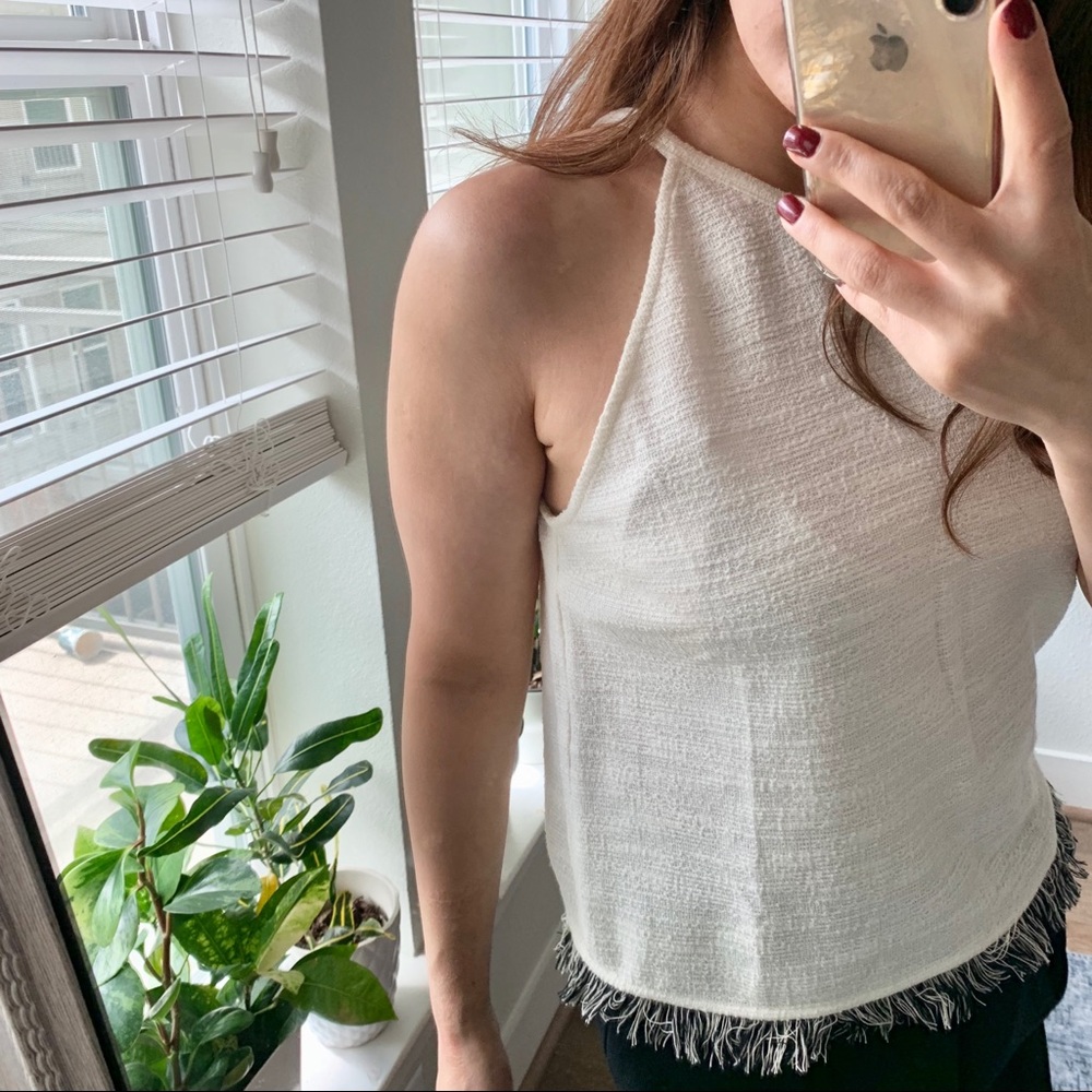 Zara Tweed halter top with fringed hem - Picture 2 of 4